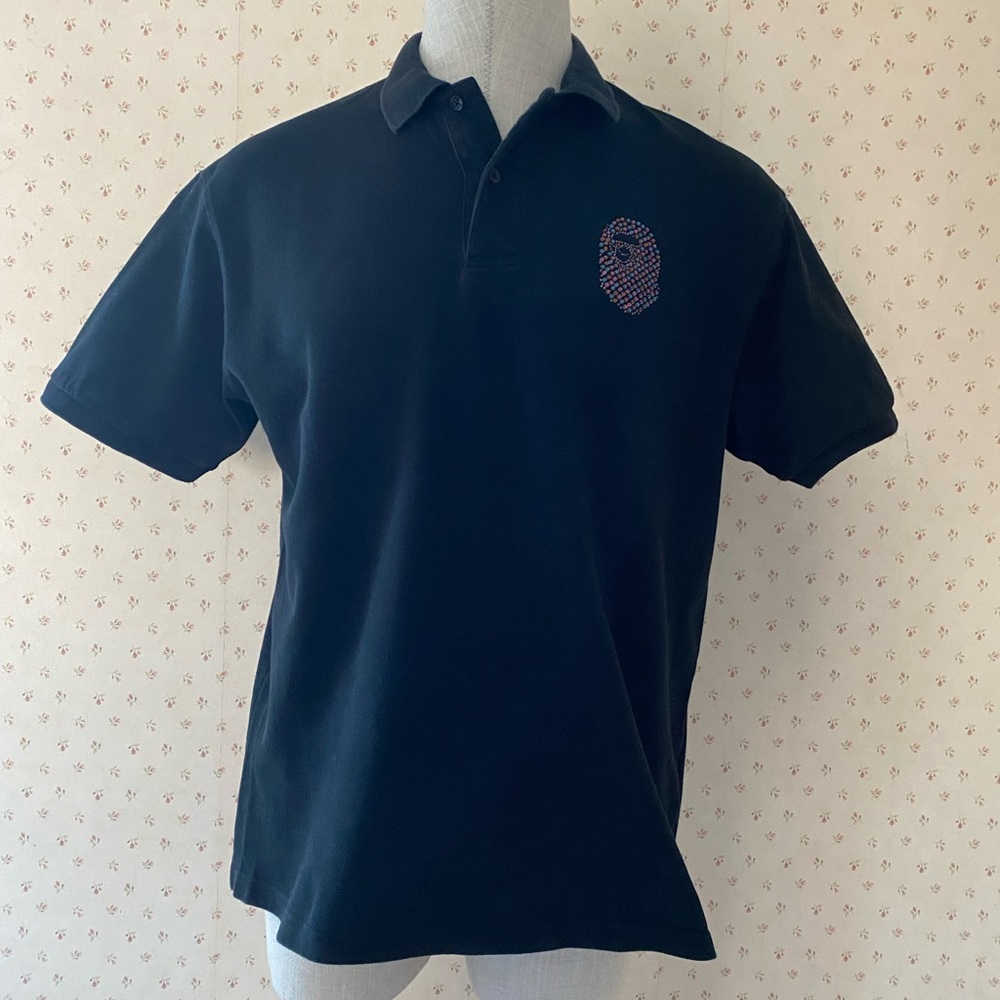 A Bathing Ape cotton polo shirt size XL.